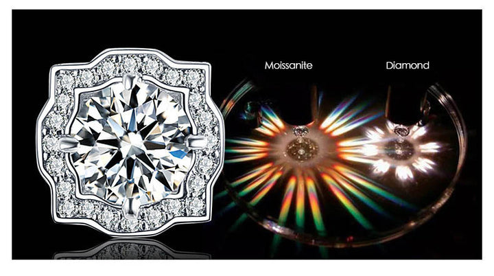 Ornate Square-Frame Moissanite Necklace