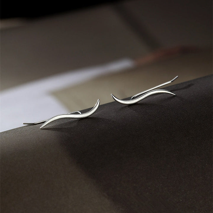 Sterling Silver Simple Streamlined Earrings