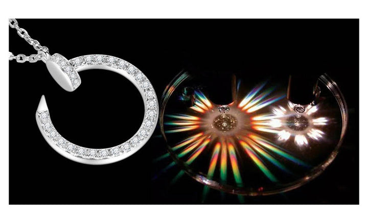 Open Circle Pavé Moissanite Necklace