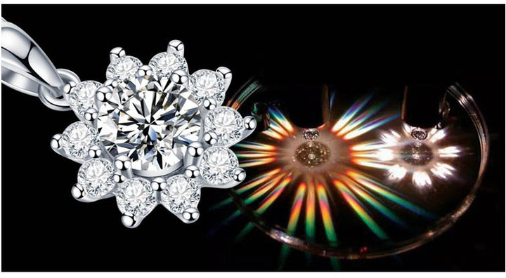 Snowflake Bloom Moissanite Pendant Necklace