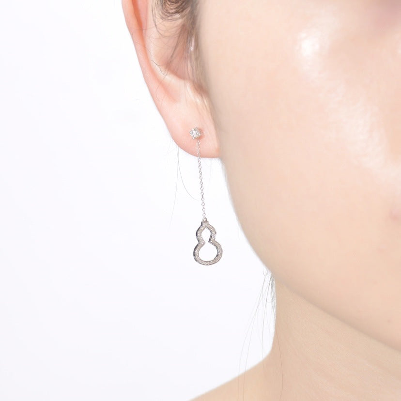 Double-Gourd Moissanite Drop Earrings