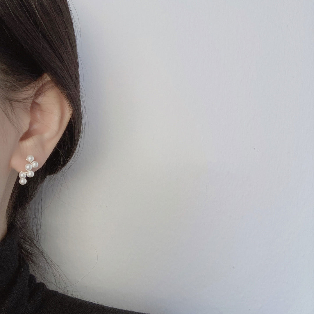 French Sterling Silver Pearl Earrings