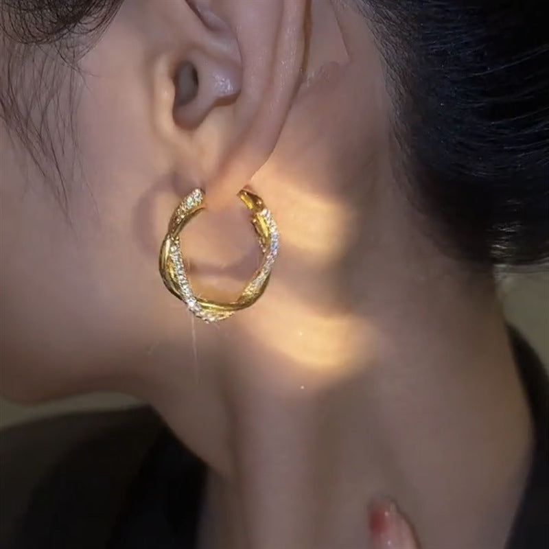 Wrapped Zirconia Hoop Earrings