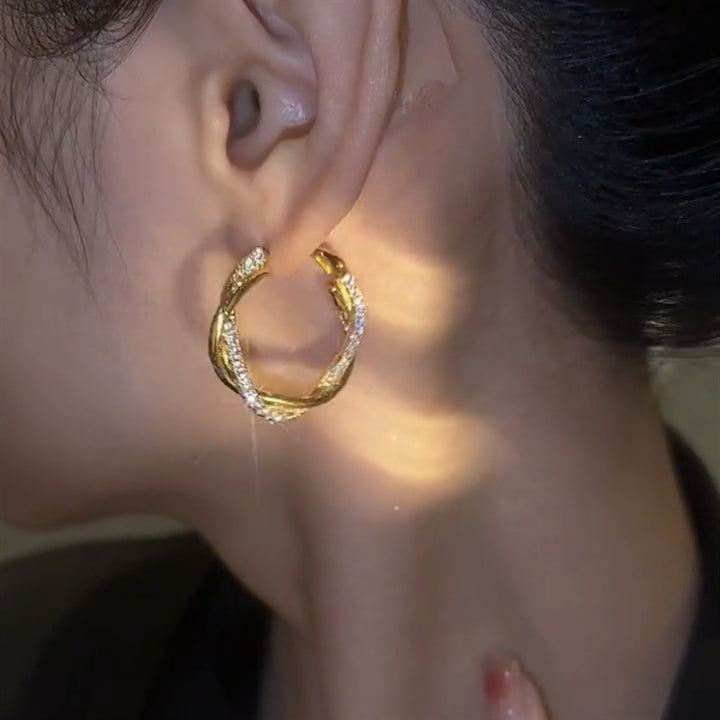 Wrapped Zirconia Hoop Earrings