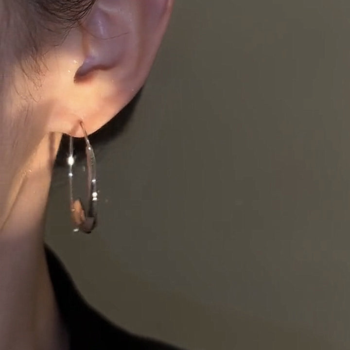 Large Curved Hoop Earrings