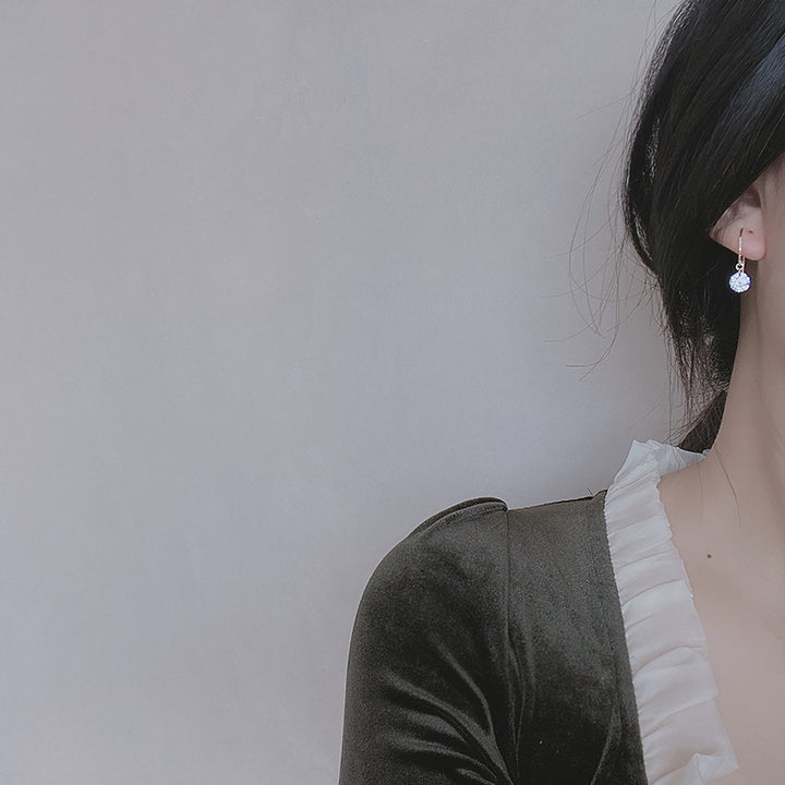 Round Zirconia Diamond 14K Gold-Packed Earrings