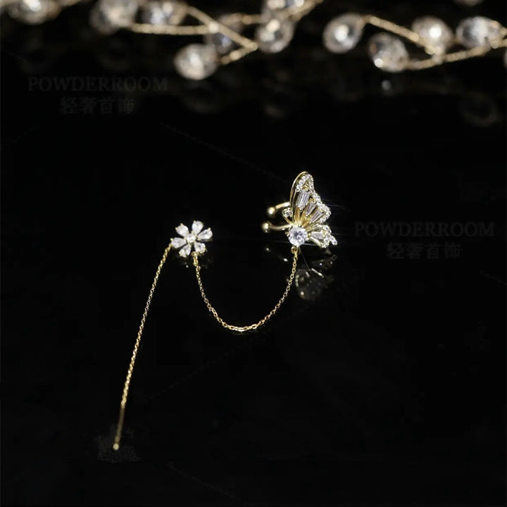 Spring Butterfly Zirconia Ear Cuffs