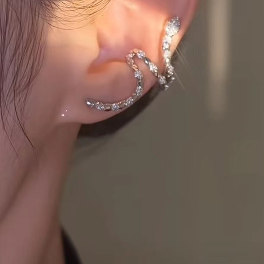 Snake Zirconia Ear Cuffs