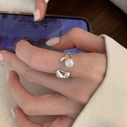 Pearl Beanie Adjustable Ring