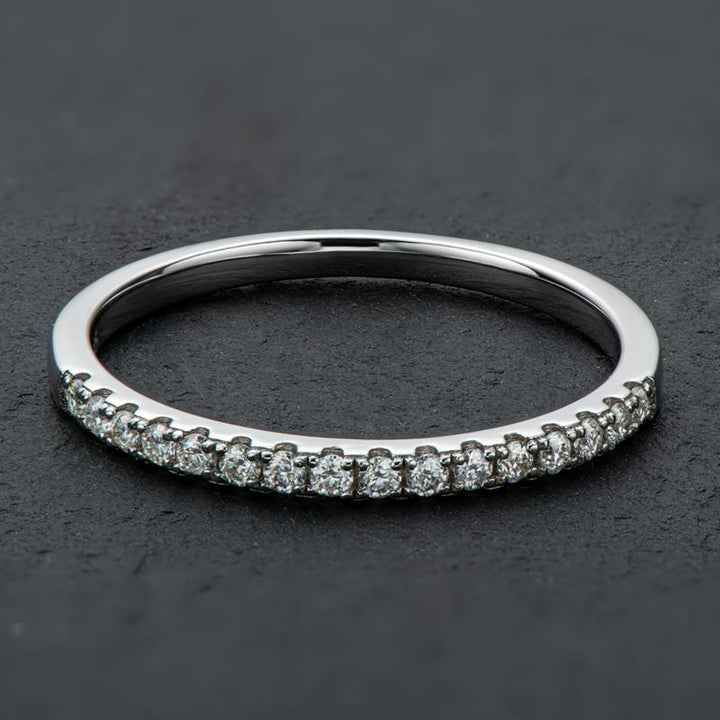 Classic Micro Pavé Half-Eternity Moissanite Band