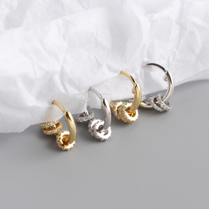 Delicate Rhinestone Hoop Earrings