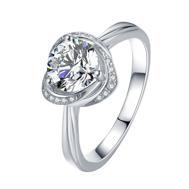 Twisted Heart Halo Moissanite Ring