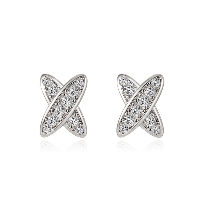 Crisscross Pavé Moissanite Stud Earrings