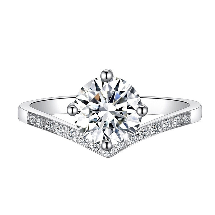 Celestial V-Chevron Moissanite Ring