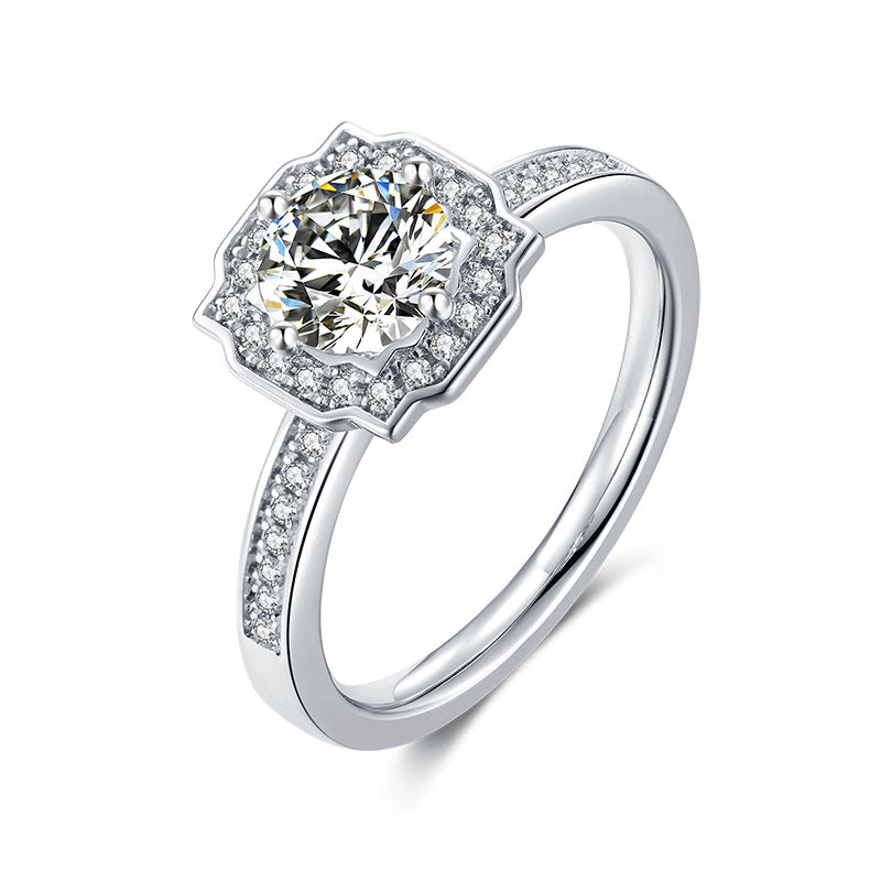 Petal Halo Moissanite Ring