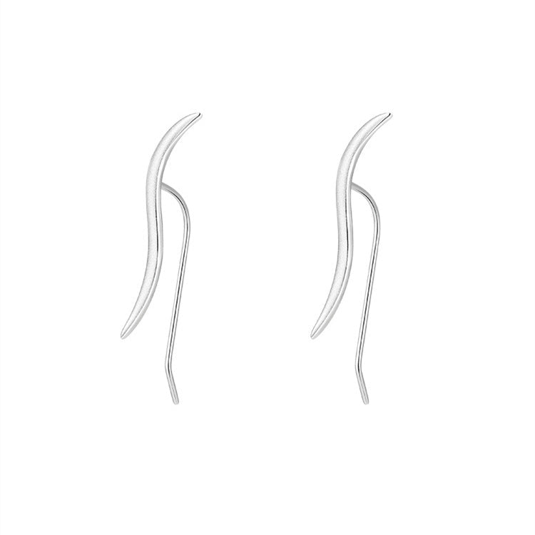 Sterling Silver Simple Streamlined Earrings