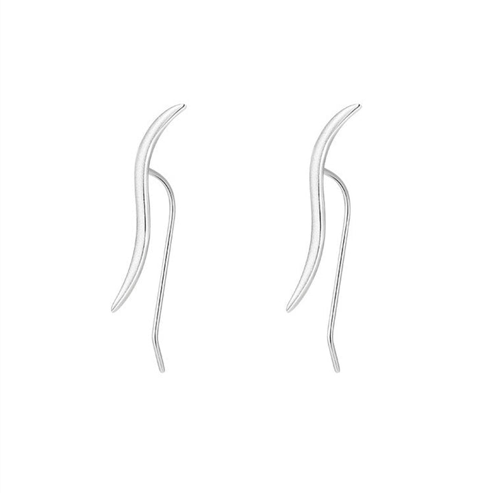 Sterling Silver Simple Streamlined Earrings