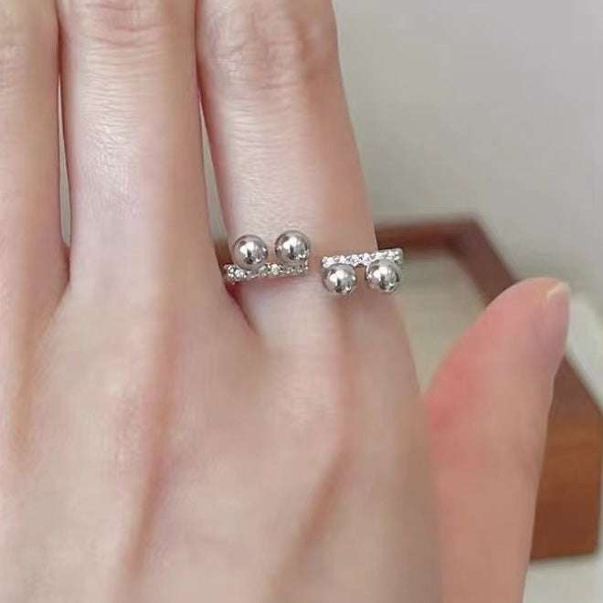 Silver Simple Unique Adjustable Ring