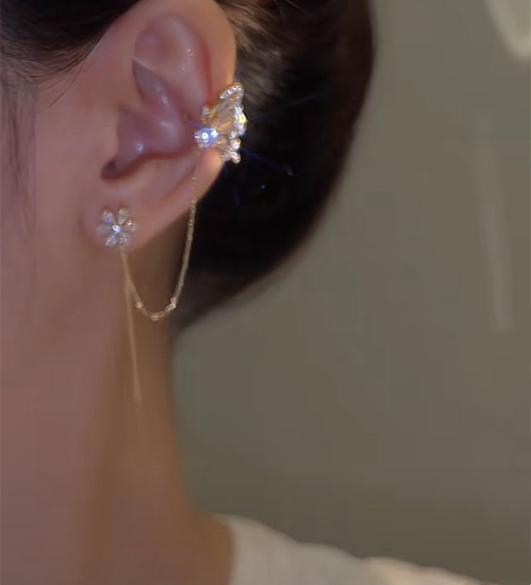 Spring Butterfly Zirconia Ear Cuffs