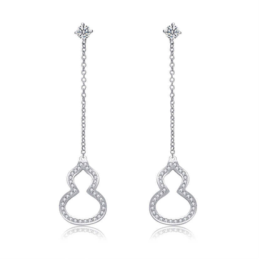 Double-Gourd Moissanite Drop Earrings