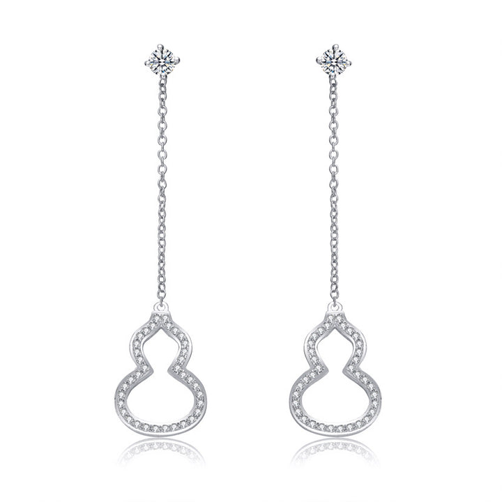 Double-Gourd Moissanite Drop Earrings