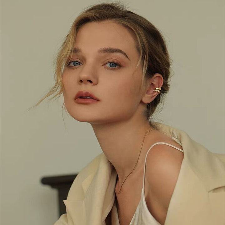 Sterling Silver Zirconia Geometric Ear Cuff