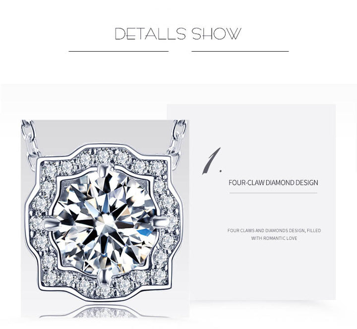 Ornate Square-Frame Moissanite Necklace