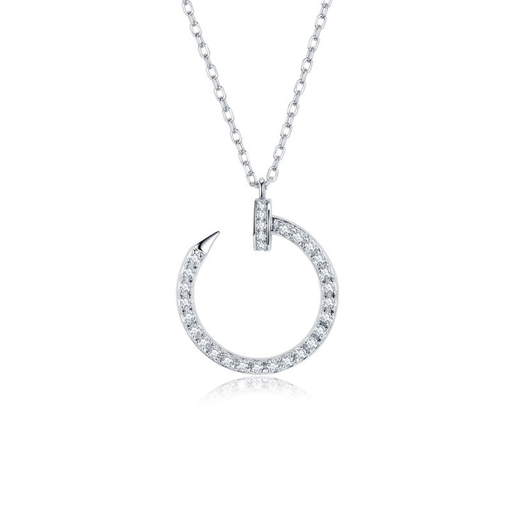 Open Circle Pavé Moissanite Necklace