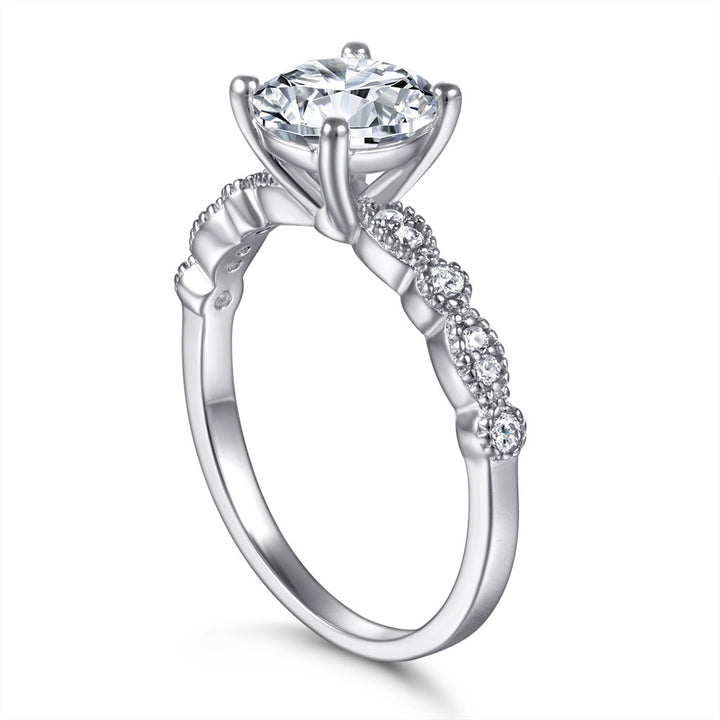 Celeste Bubble-Band Moissanite Solitaire Ring