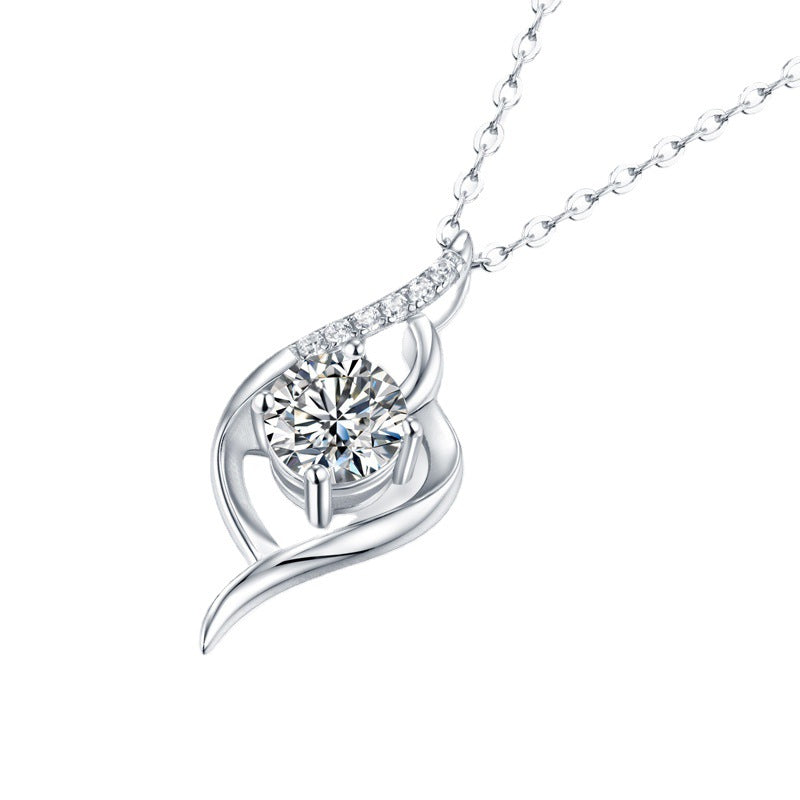 Dancing Flame Moissanite Pendant Necklace