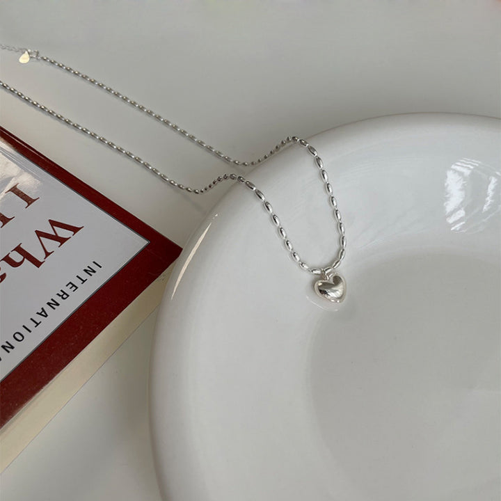 love heart 925 silver necklace