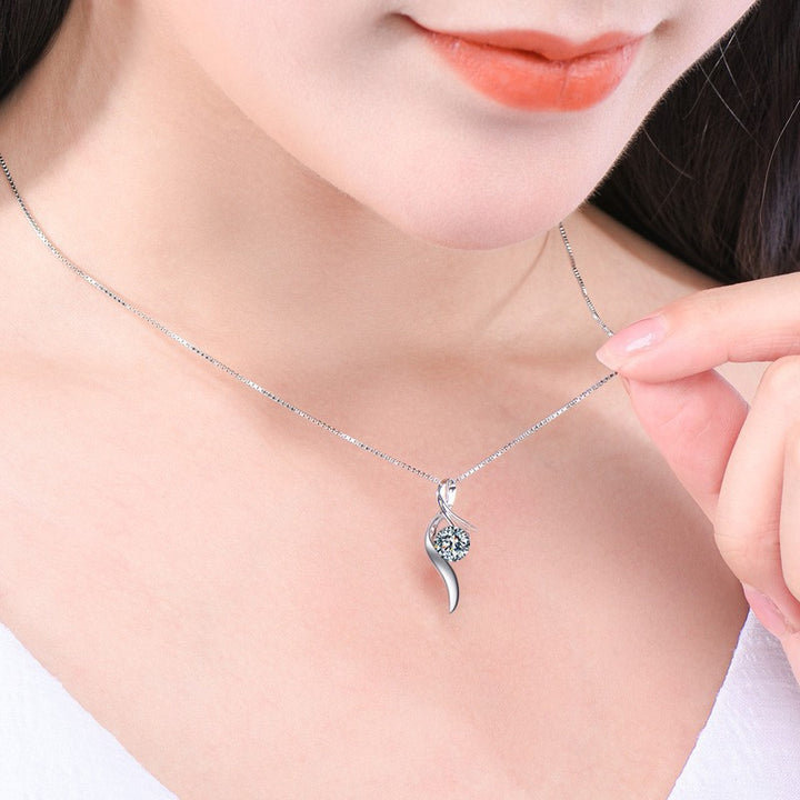 Dancing Flame Moissanite Pendant Necklace