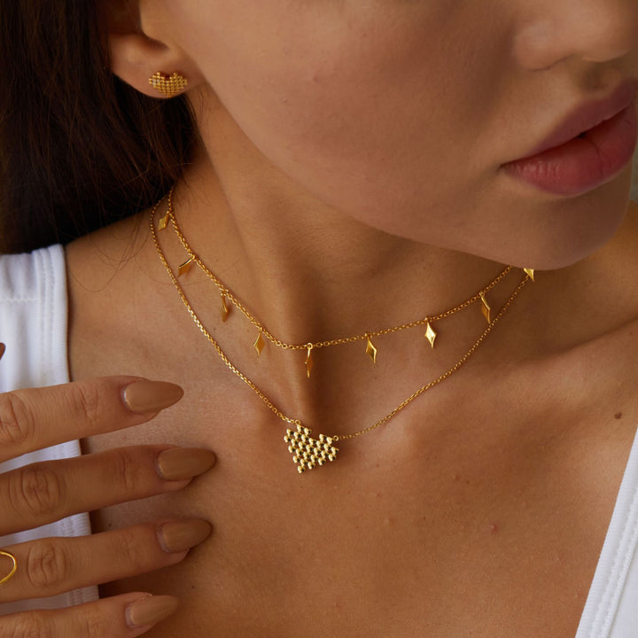 Sterling Silver Diamond Sequin Necklace