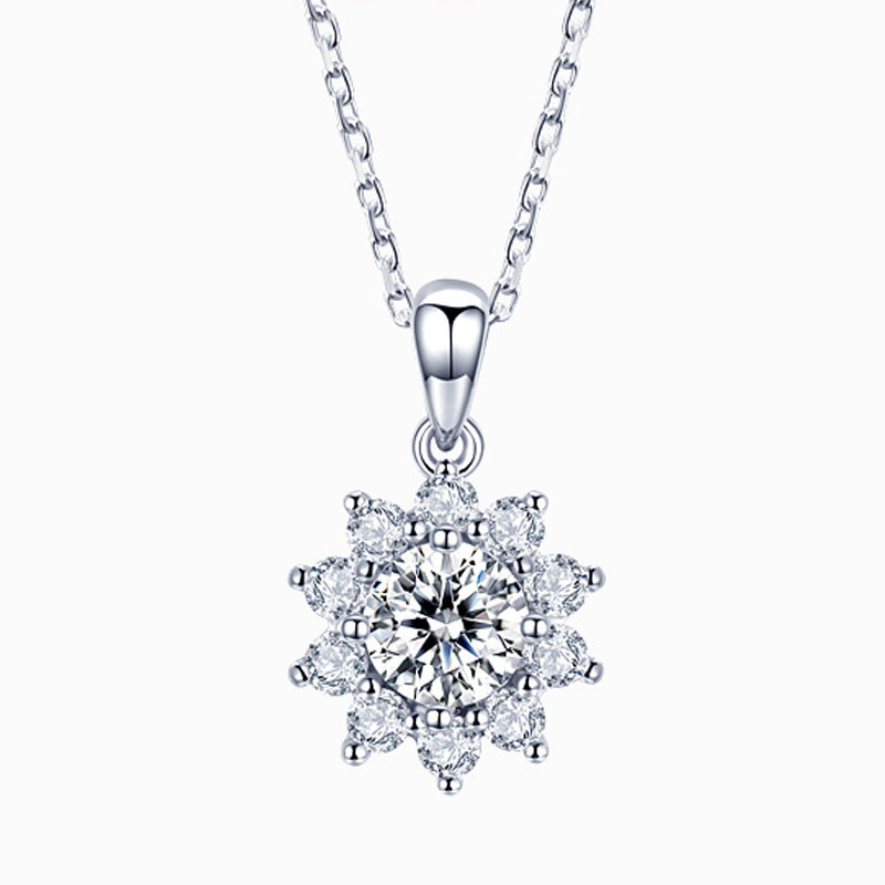 Snowflake Bloom Moissanite Pendant Necklace
