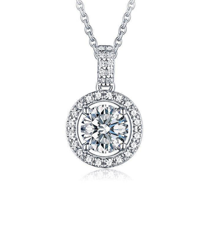 Round Halo Moissanite Necklace