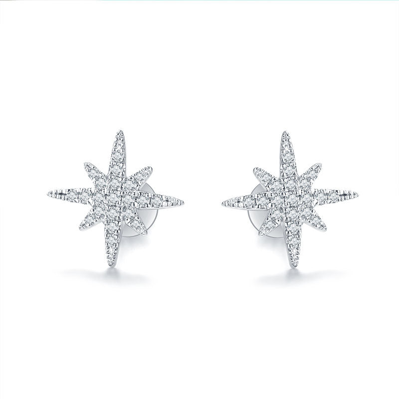 North Star Pavé Moissanite Stud Earrings
