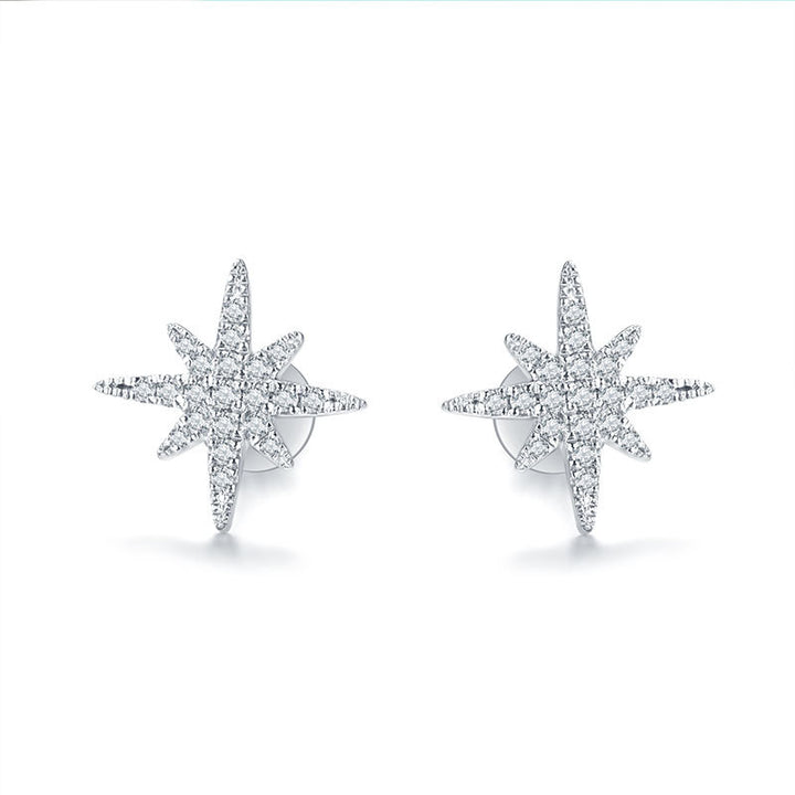 North Star Pavé Moissanite Stud Earrings