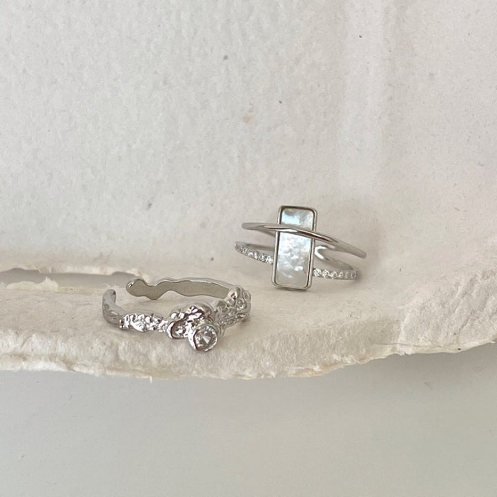 Silver Simple Unique Adjustable Ring