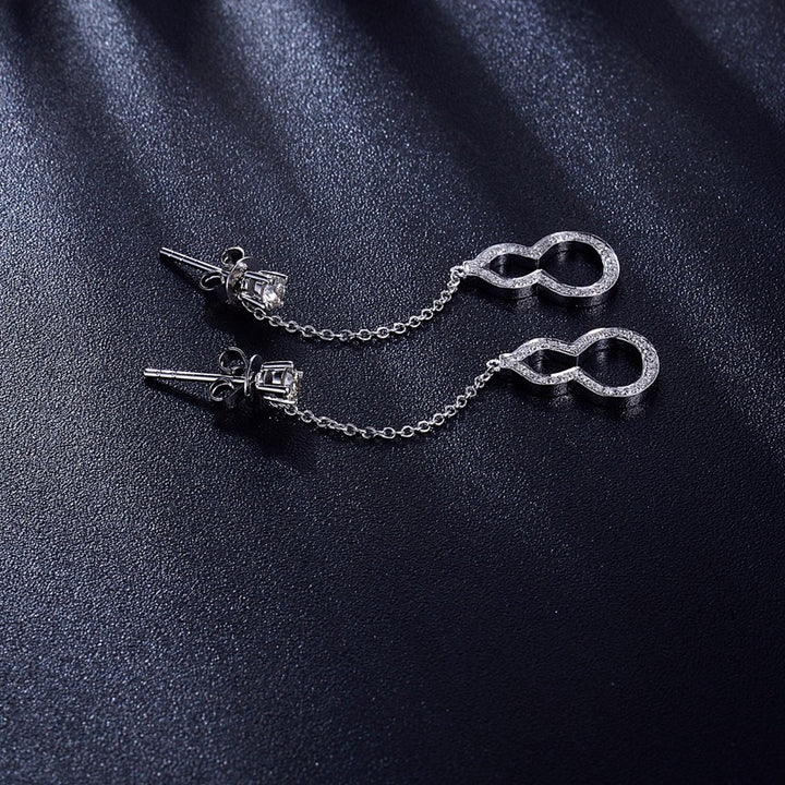 Double-Gourd Moissanite Drop Earrings