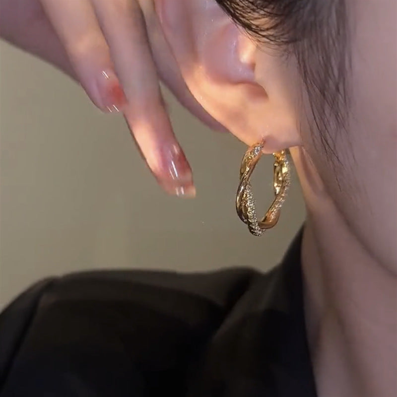 Wrapped Zirconia Hoop Earrings