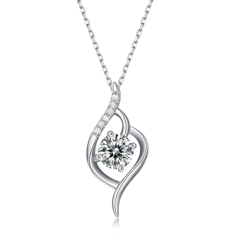Dancing Flame Moissanite Pendant Necklace