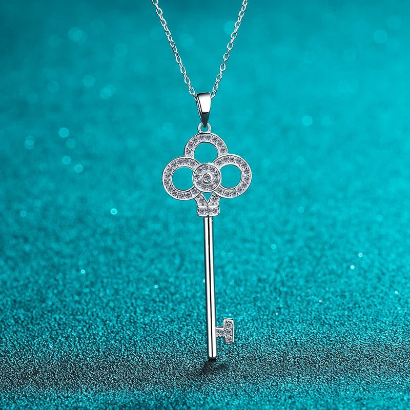 Key of Light Moissanite Pendant Necklace