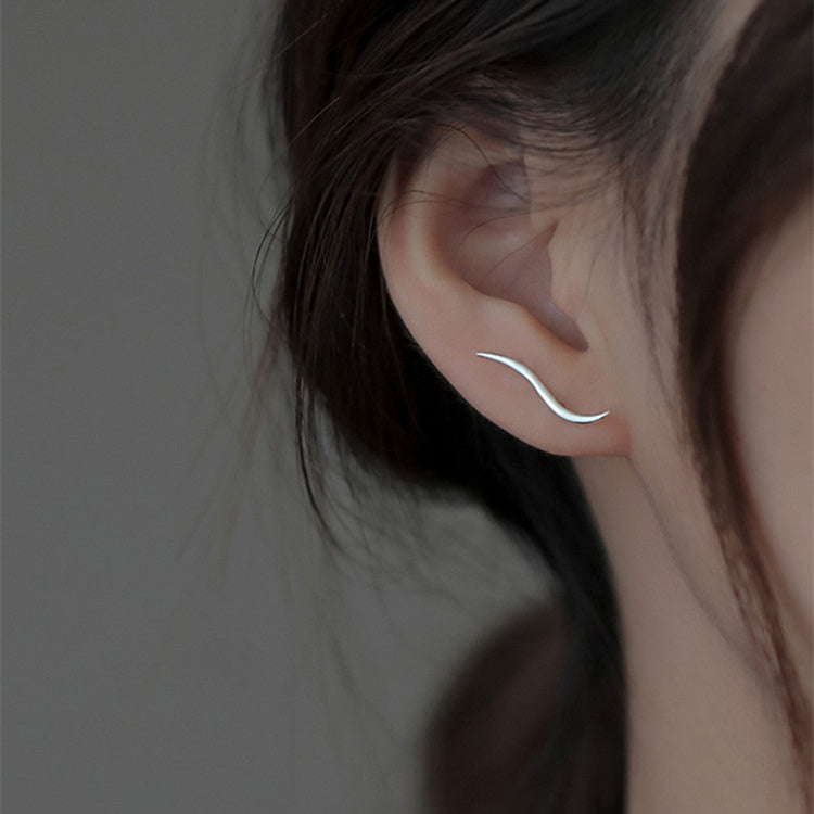 Sterling Silver Simple Streamlined Earrings