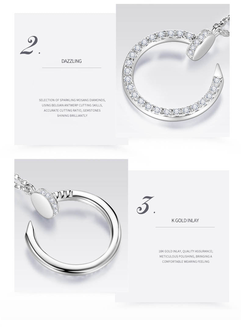 Open Circle Pavé Moissanite Necklace