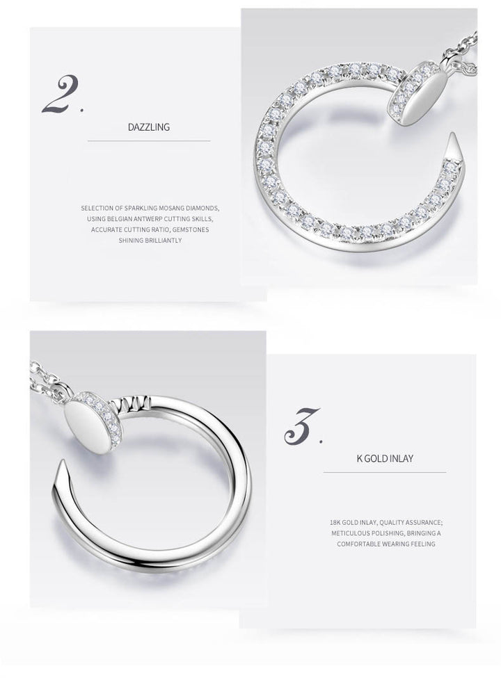 Open Circle Pavé Moissanite Necklace