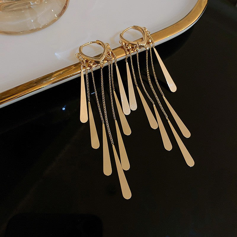 Water Drop Long Tassel Earrings