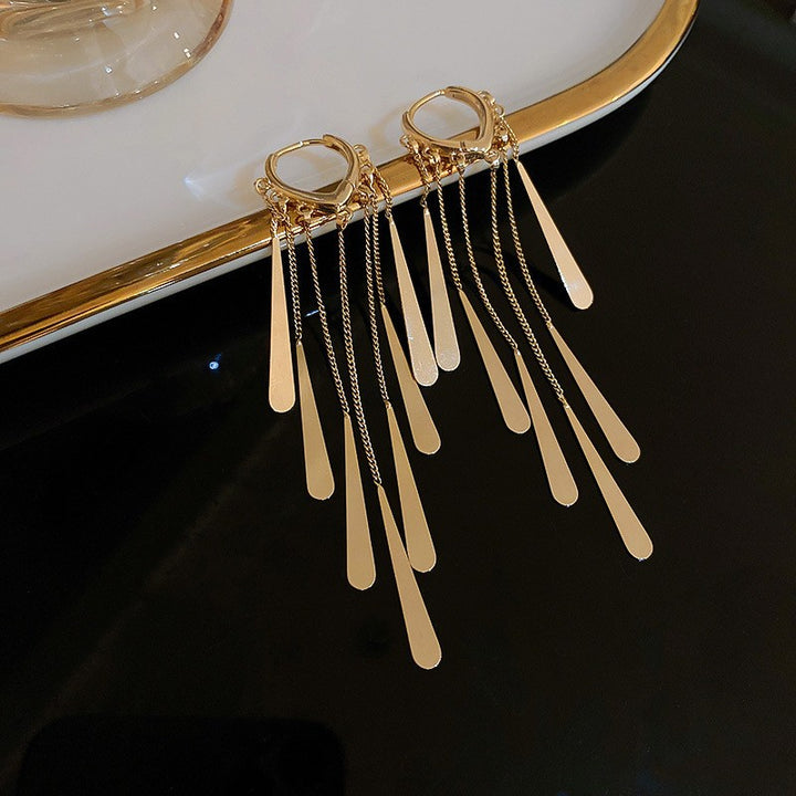 Water Drop Long Tassel Earrings