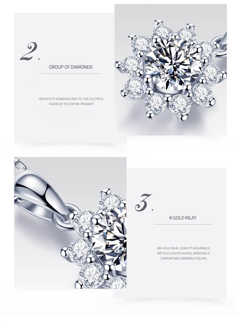 Snowflake Bloom Moissanite Pendant Necklace