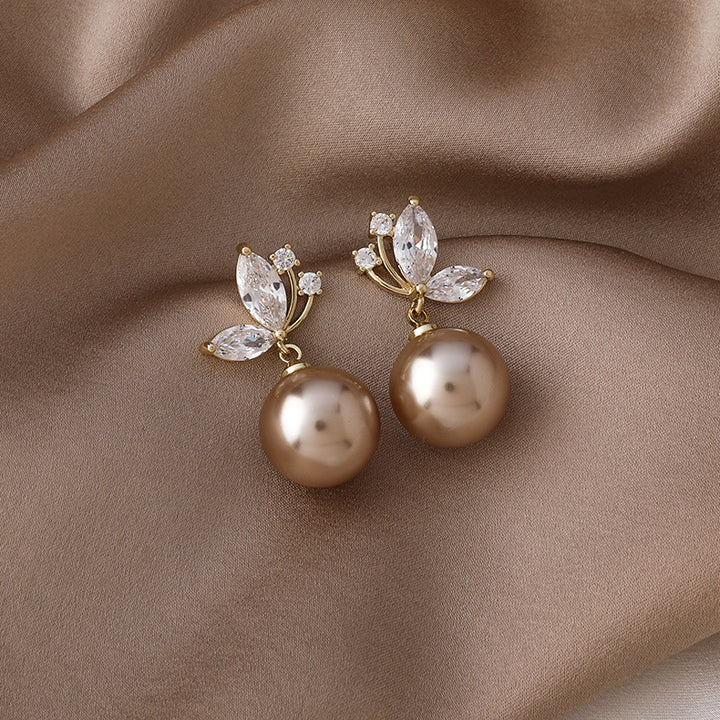 Crystal Butterfly & Pearl Earrings