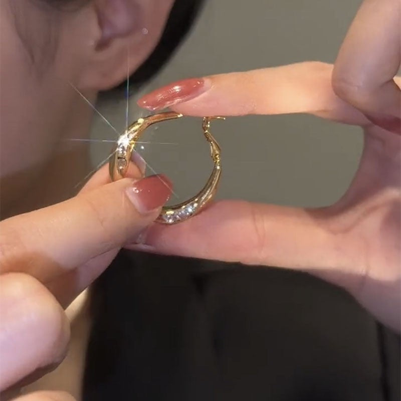 Flip Zirconia Hoop Earrings